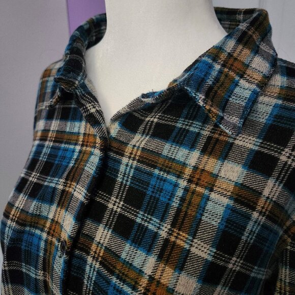 Orange Fashion Village Plaid Long Sleeve Button Up Shirt - Picture 6 of 10